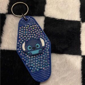 Stitch handmade by me jewelled keychain double sided